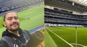 Un fotógrafo en el Estadio Santiago Bernabéu